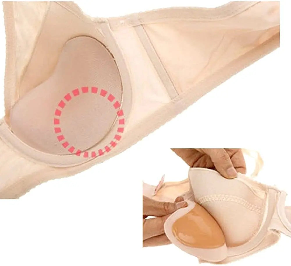 Almohadillas de inserción de sujetador reutilizables de realce, almohadillas potenciadoras de pecho suaves adhesivas, almohadillas de esponja para levantamiento de senos, traje de baño, potenciador de copa de Bikini