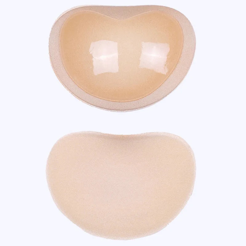 Almohadillas de inserción de sujetador reutilizables de realce, almohadillas potenciadoras de pecho suaves adhesivas, almohadillas de esponja para levantamiento de senos, traje de baño, potenciador de copa de Bikini