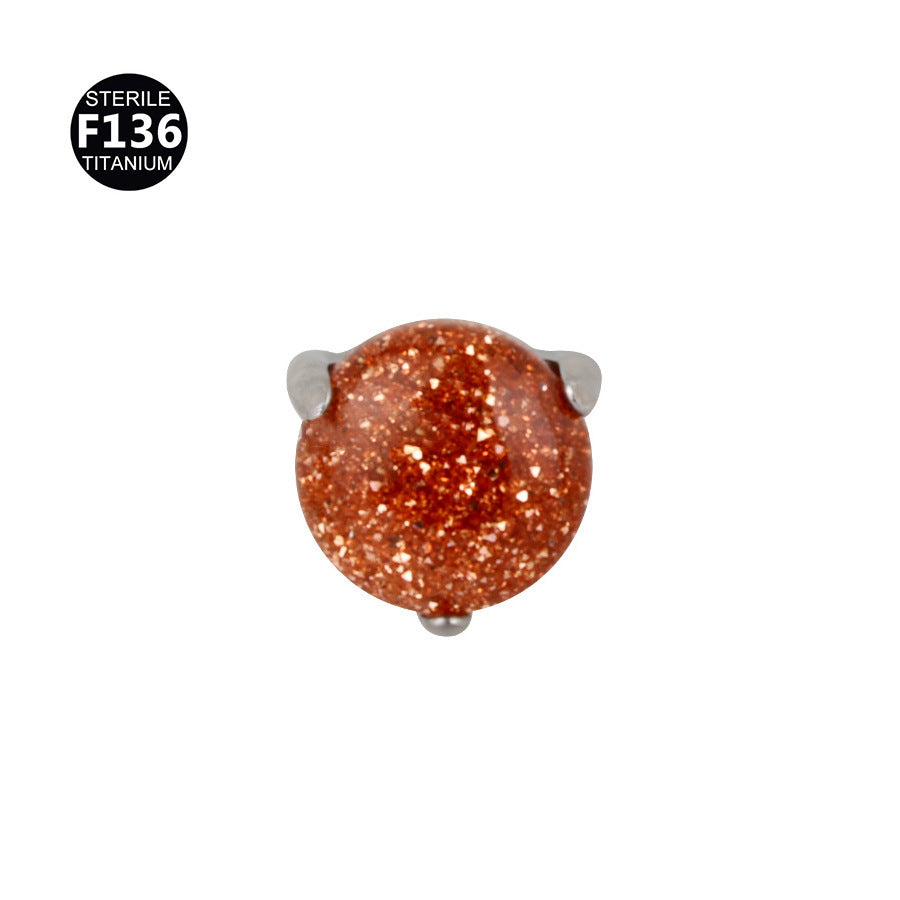 Piercing de Labio Rosca Interna | Titanio F136 con Piedra Natural
