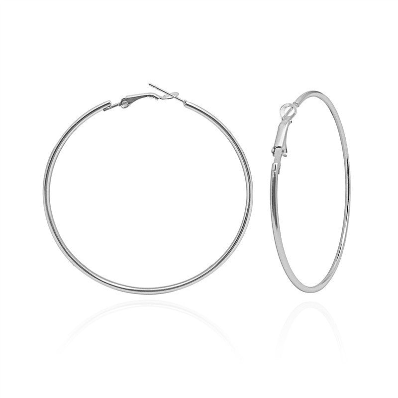 925 Silver Needle Hoop Earrings Hoop Earrings Exaggerated Stylish Elegant Ins Style Popular Earrings Ear Buckles Korean Metal