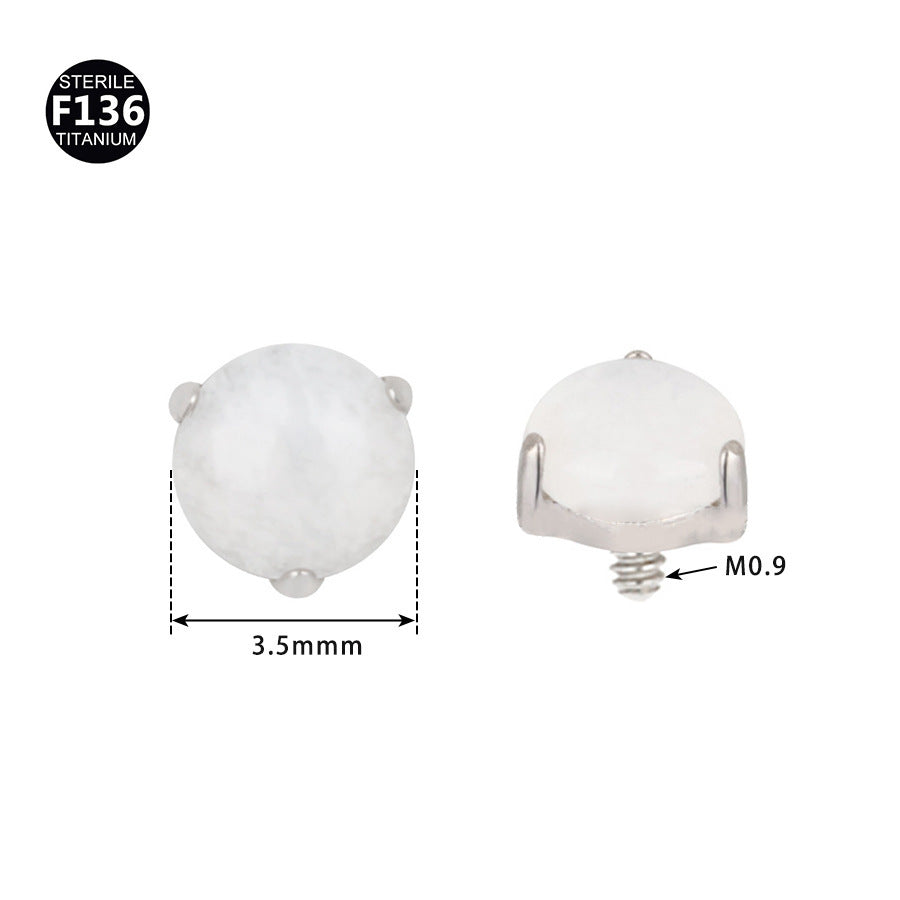 Piercing de Labio Rosca Interna | Titanio F136 con Piedra Natural