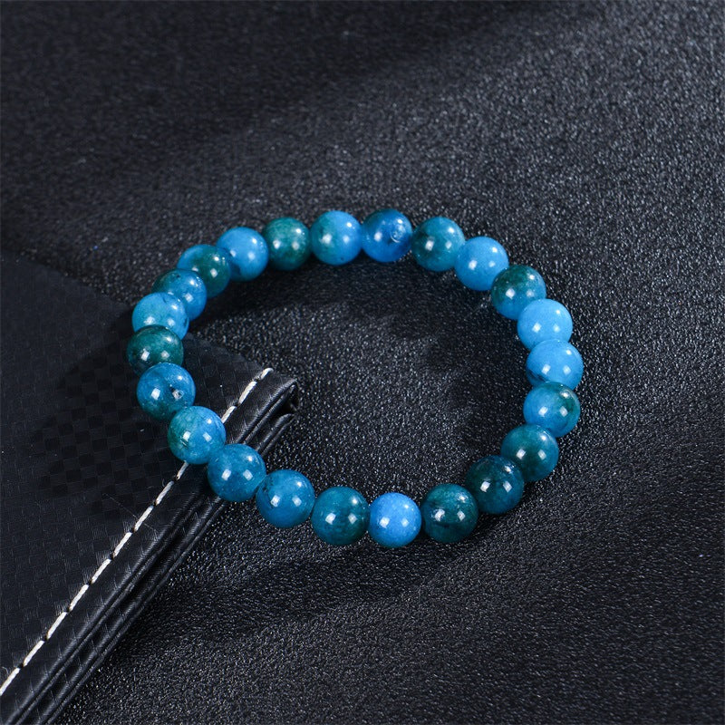 SHINE/TK Cross-border Best Selling 8mm Apatite Sun Stone Beaded Bracelet Handmade Agate Crystal Original Stone Bracelet