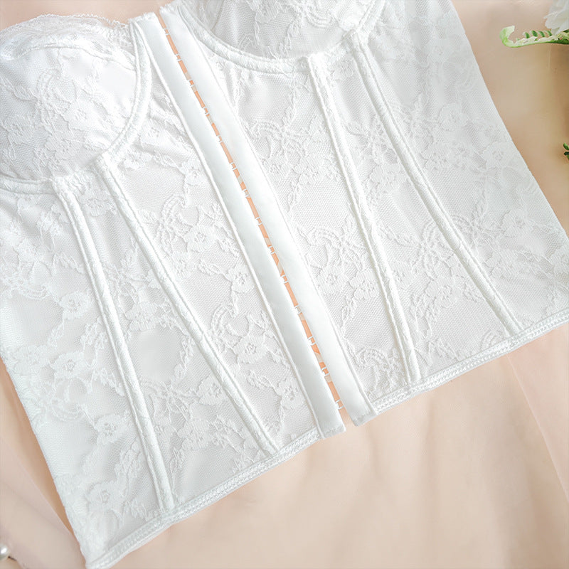 Top Bustier con Encaje y Aro | Espalda Descubierta