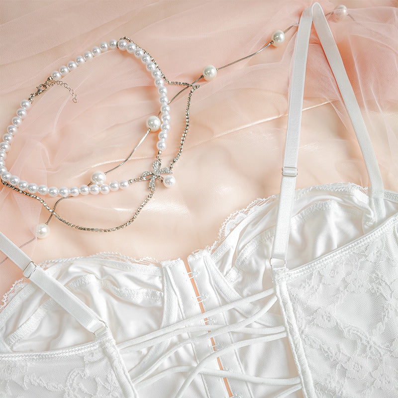 Top Bustier con Encaje y Aro | Espalda Descubierta