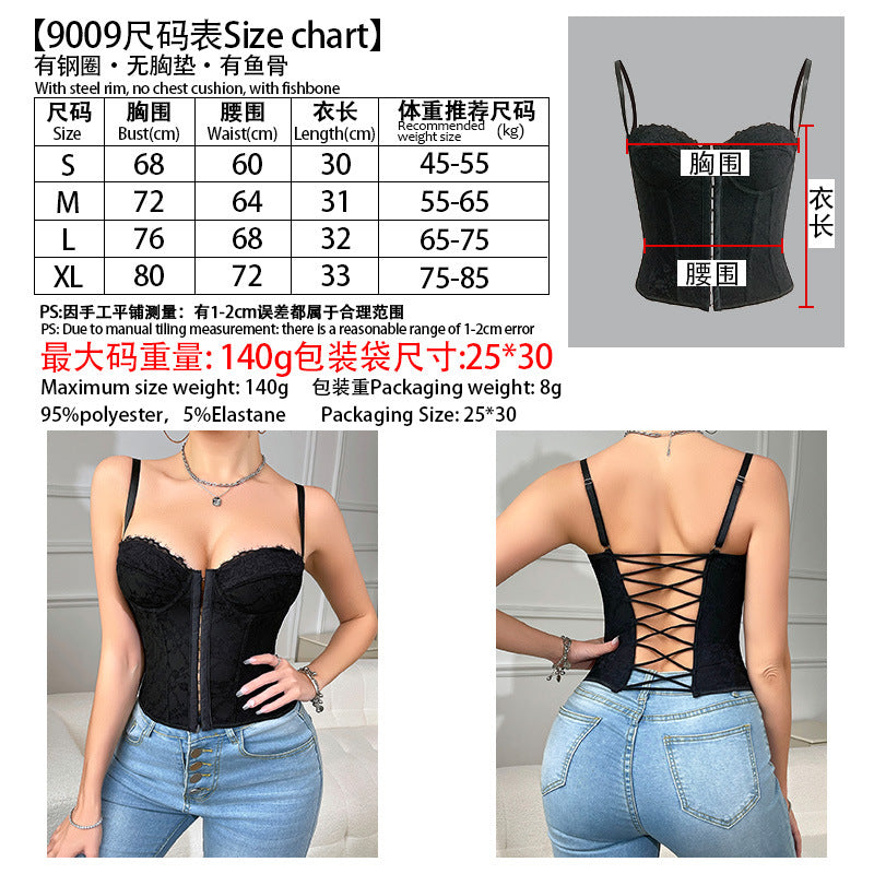 Top Bustier con Encaje y Aro | Espalda Descubierta