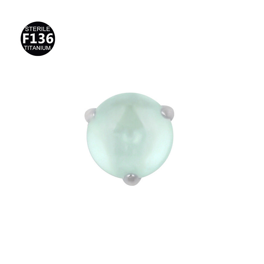 Piercing de Labio Rosca Interna | Titanio F136 con Piedra Natural