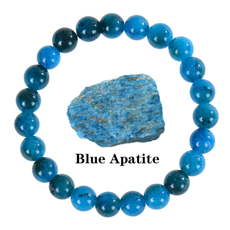 SHINE/TK Cross-border Best Selling 8mm Apatite Sun Stone Beaded Bracelet Handmade Agate Crystal Original Stone Bracelet