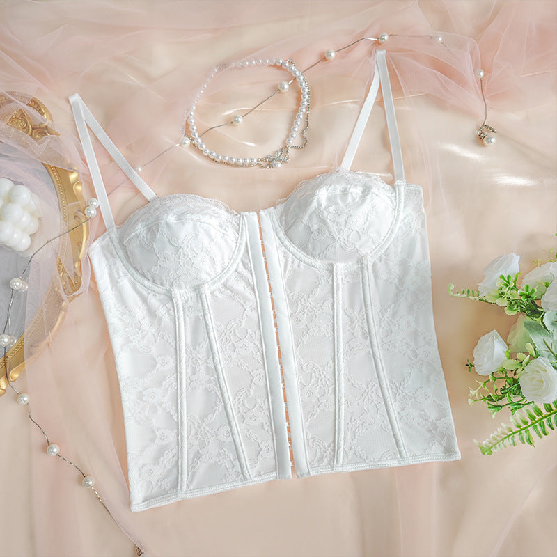 Top Bustier con Encaje y Aro | Espalda Descubierta