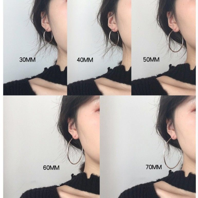 925 Silver Needle Hoop Earrings Hoop Earrings Exaggerated Stylish Elegant Ins Style Popular Earrings Ear Buckles Korean Metal