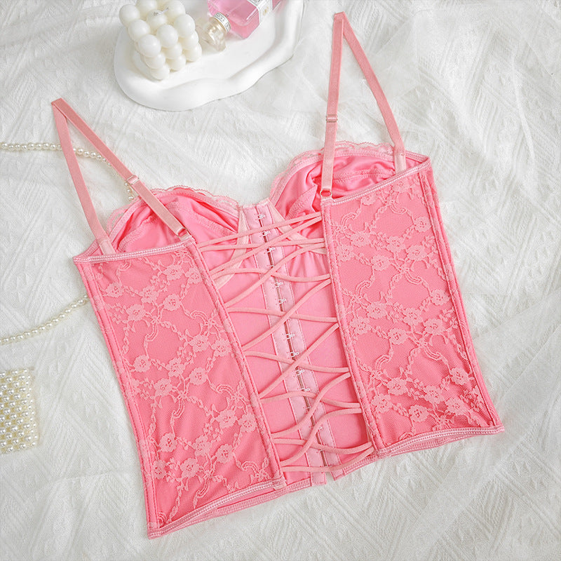 Top Bustier con Encaje y Aro | Espalda Descubierta