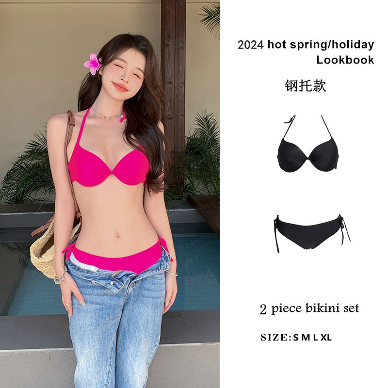 Bikini Color Liso con Aro y Relleno | Seda de Leche