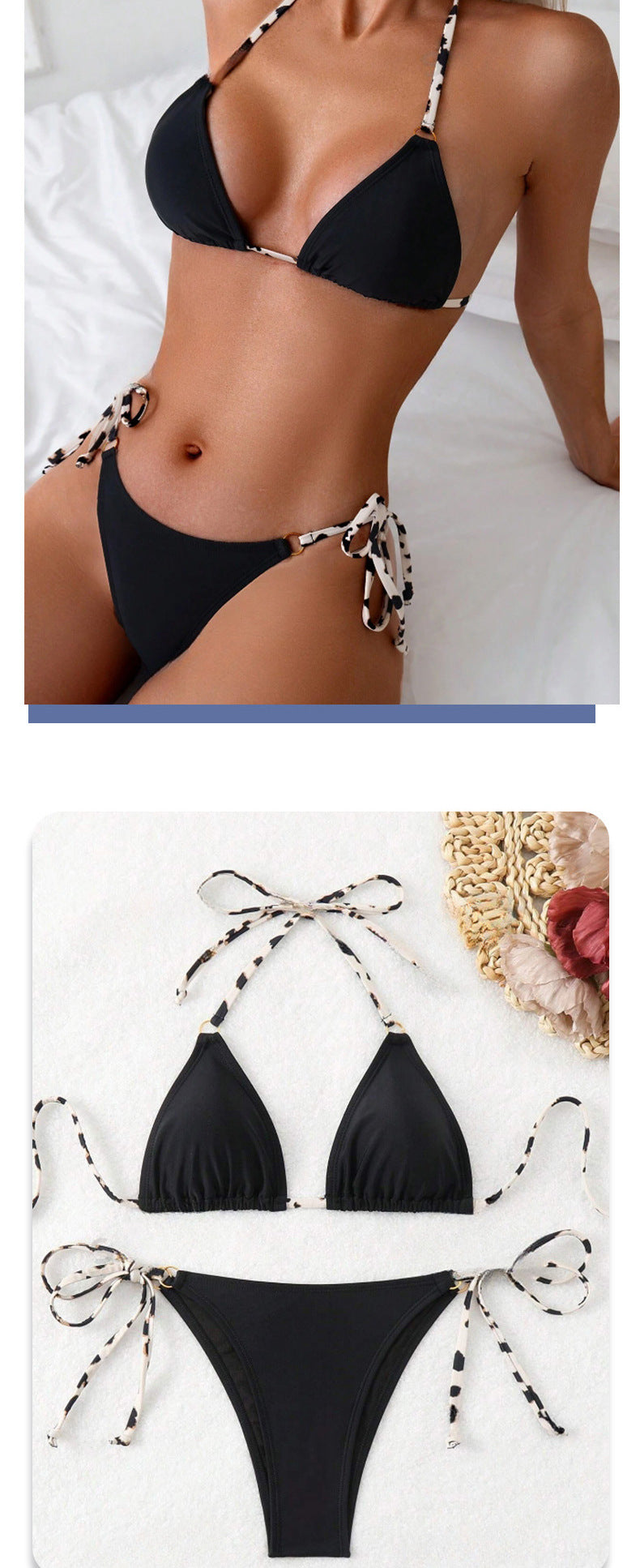 Bikini Sexy Escote V | Espalda Descubierta con Cordones