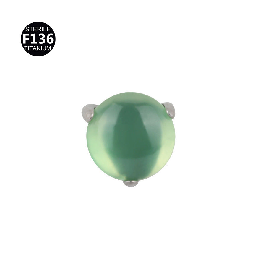 Piercing de Labio Rosca Interna | Titanio F136 con Piedra Natural