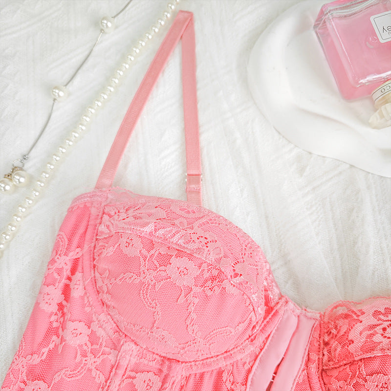 Top Bustier con Encaje y Aro | Espalda Descubierta