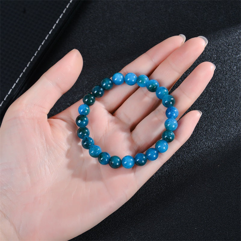 SHINE/TK Cross-border Best Selling 8mm Apatite Sun Stone Beaded Bracelet Handmade Agate Crystal Original Stone Bracelet