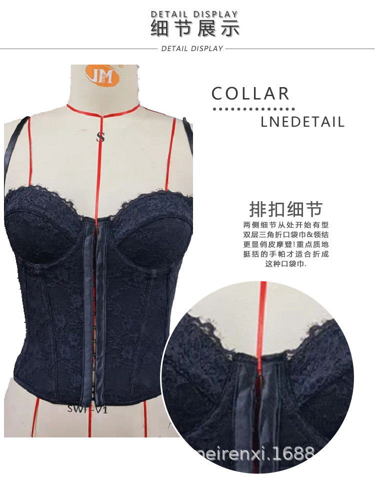 Top Bustier con Encaje y Aro | Espalda Descubierta