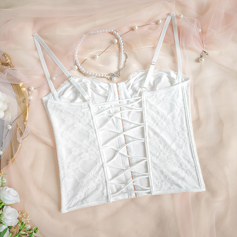 Top Bustier con Encaje y Aro | Espalda Descubierta