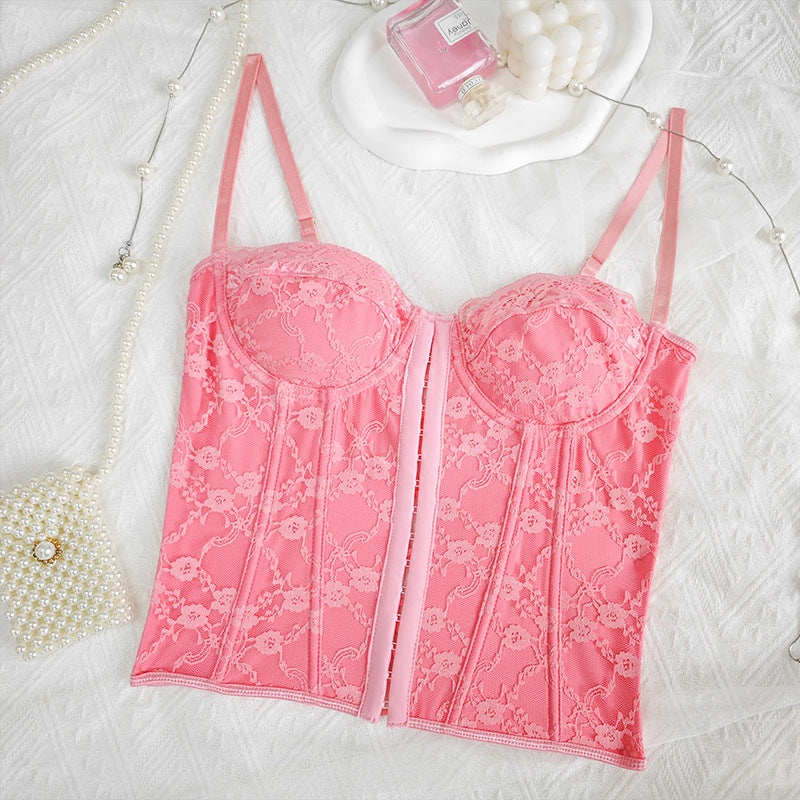 Top Bustier con Encaje y Aro | Espalda Descubierta
