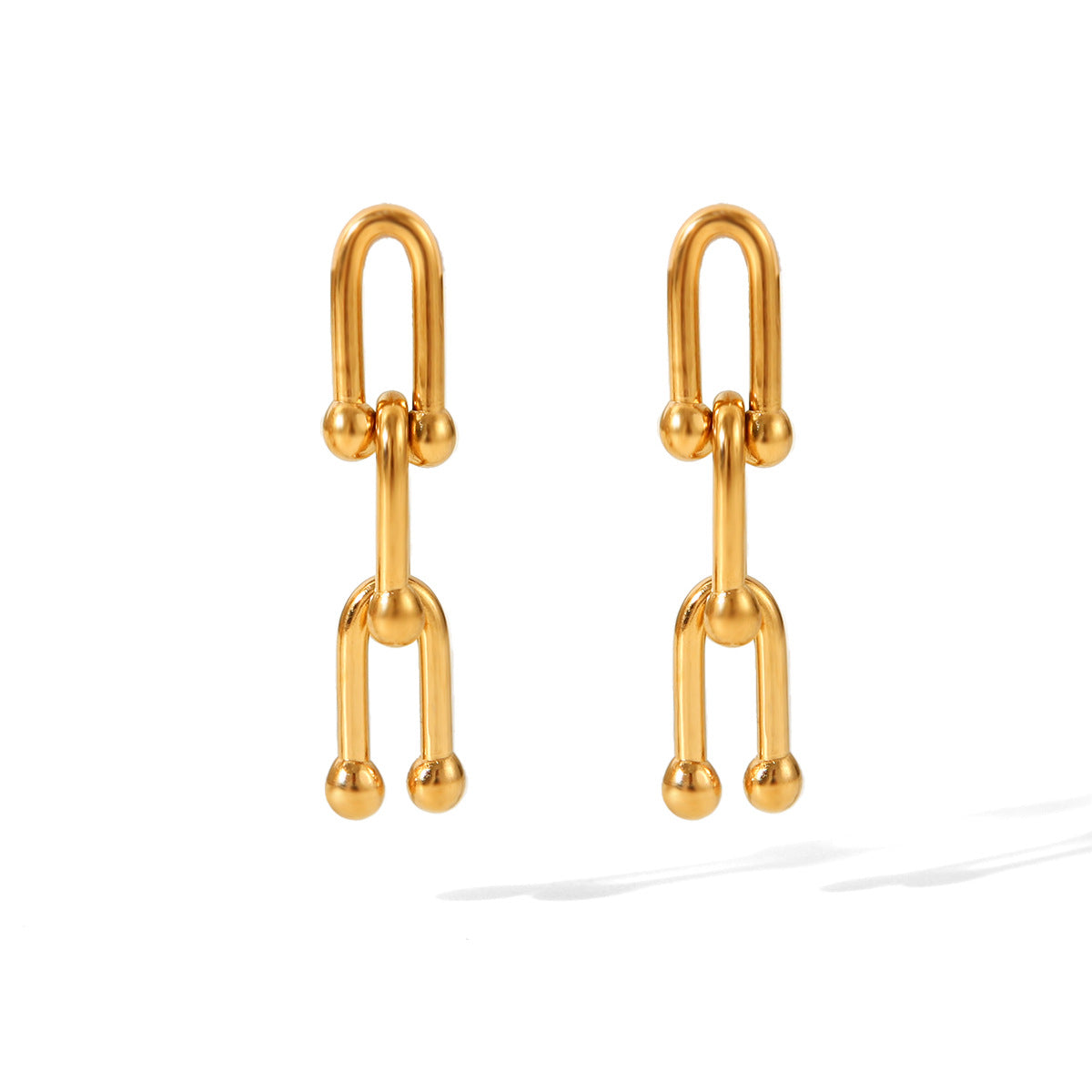 Set Joyería Estilo INS | Cierre Herradura Acero Titanio
