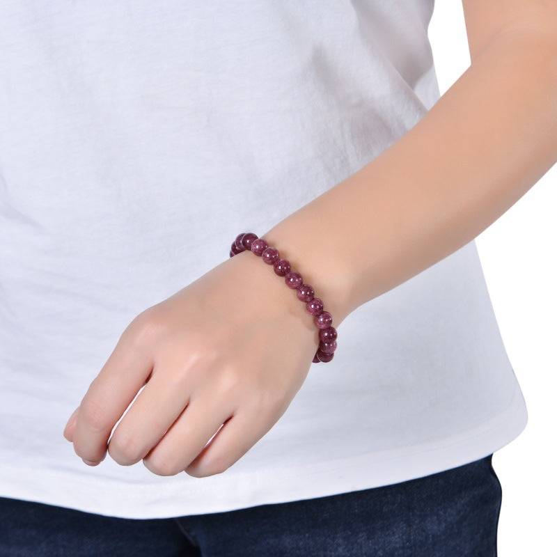 SHINE/TK Cross-border Best Selling 8mm Apatite Sun Stone Beaded Bracelet Handmade Agate Crystal Original Stone Bracelet