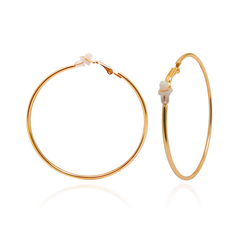 925 Silver Needle Hoop Earrings Hoop Earrings Exaggerated Stylish Elegant Ins Style Popular Earrings Ear Buckles Korean Metal
