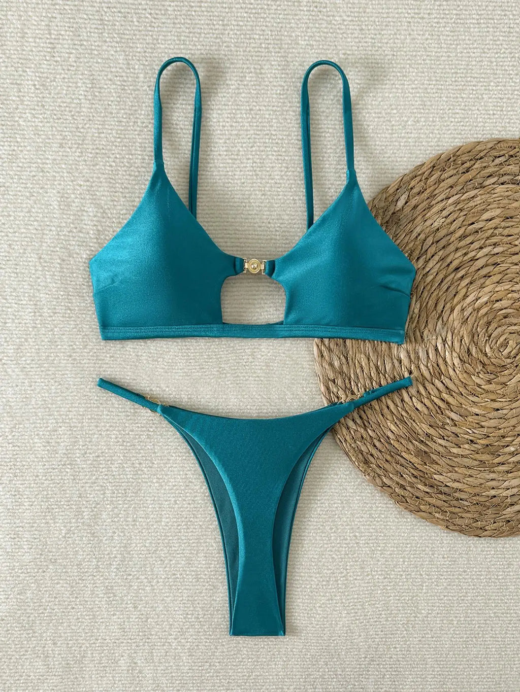 Bikini Push-Up Brillante Corte Alto