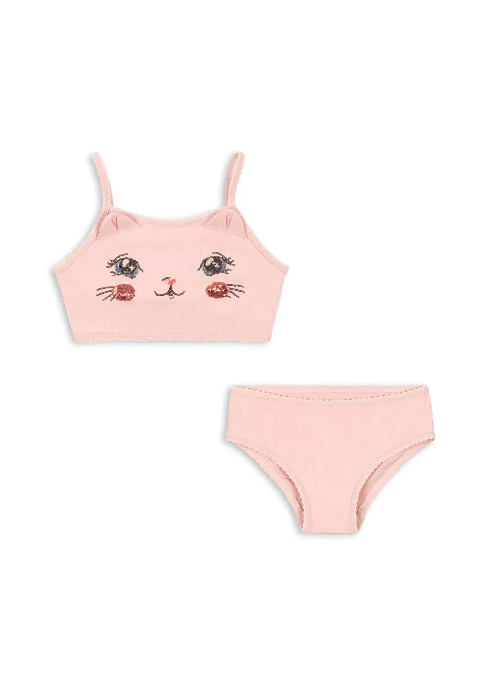 Bikini Niña Estampado con Volantes Estilo Princesa