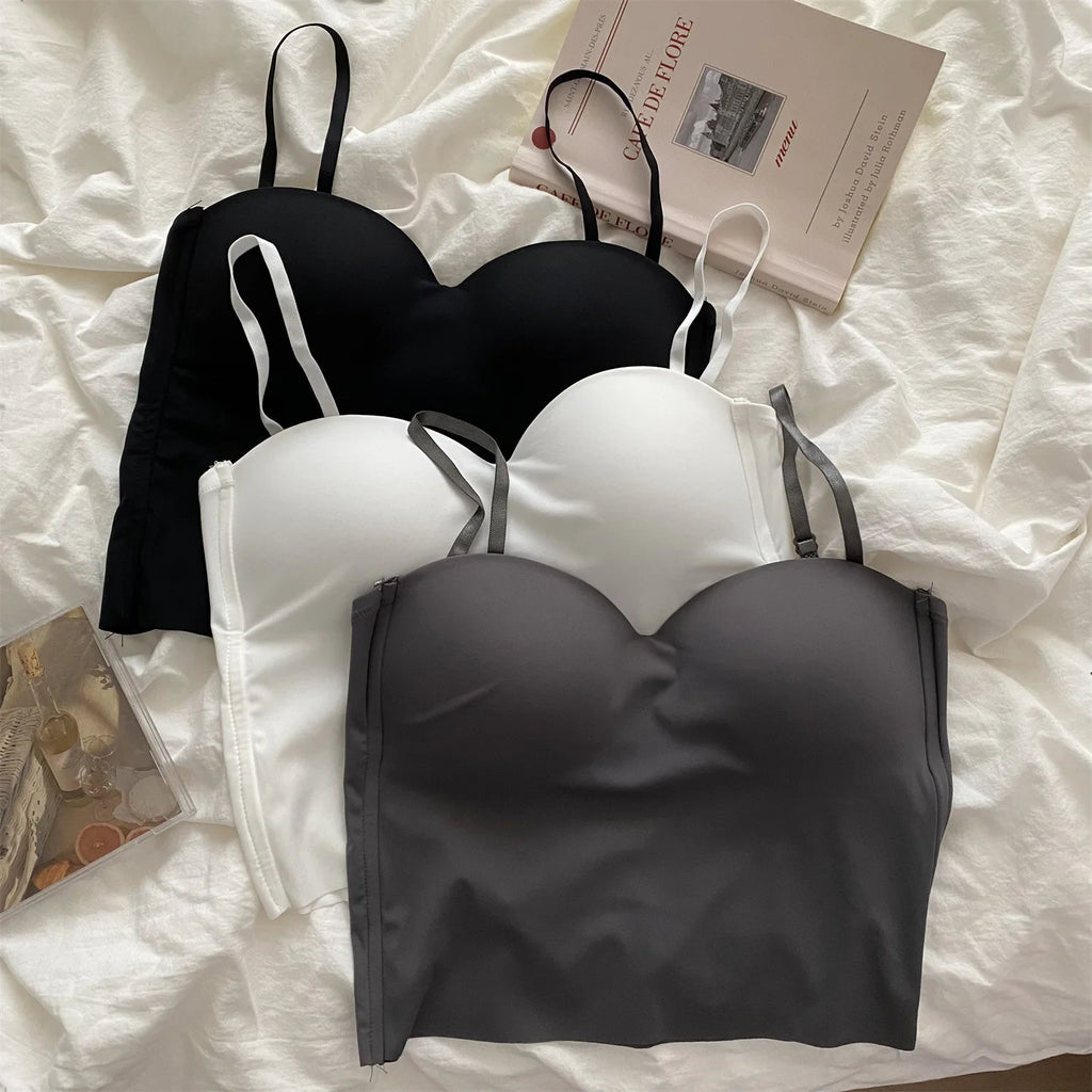 Camiseta sin mangas para Yoga y gimnasio para mujer, Top Popular de punto liso y sin costuras, chaleco con espalda en U y tirantes con almohadilla fija para el pecho, 1 ud.