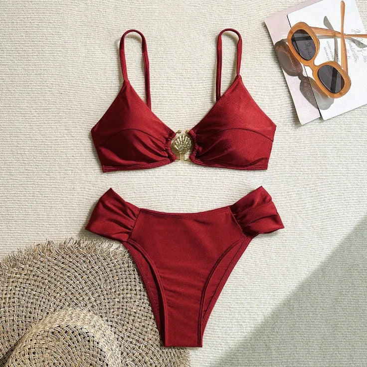 Bikini Botones Concha Halter