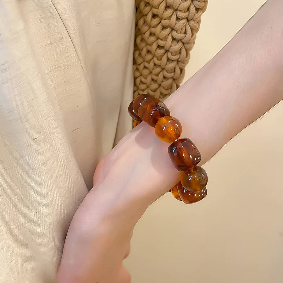 Pulsera Cuentas Acrílico Bohemia Mujer
