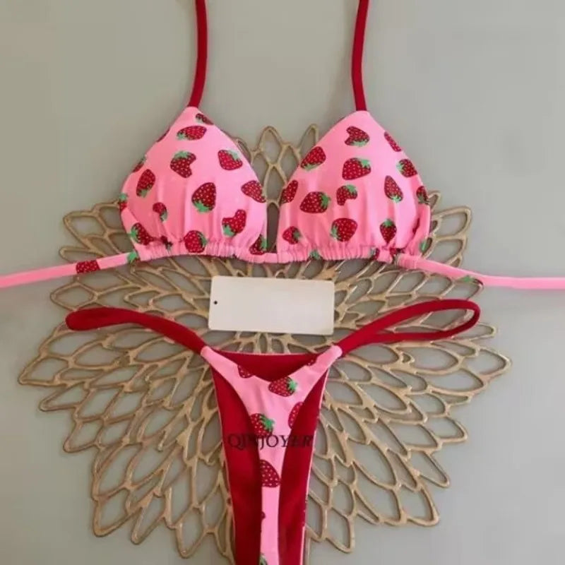 Bikini Brasileño Estampado Cereza | Conjunto 2 Piezas