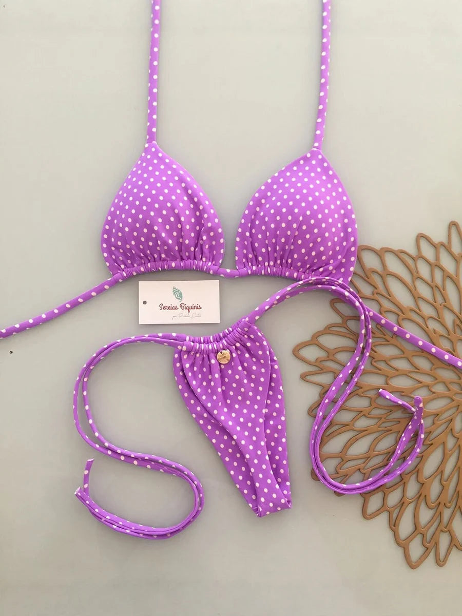 Bikini de Tiras con Rayas Micro Monokini Mujer
