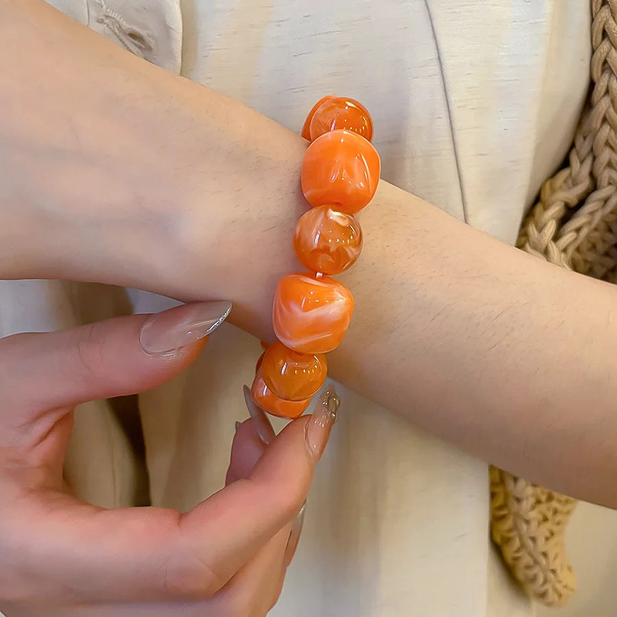 Pulsera Cuentas Acrílico Bohemia Mujer