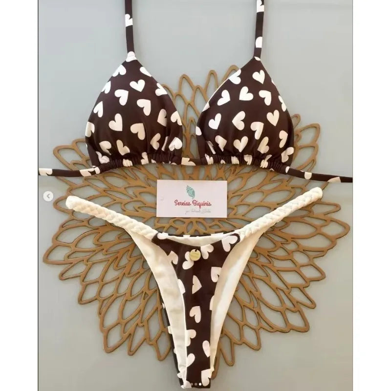 Bikini Brasileño Estampado Cereza | Conjunto 2 Piezas