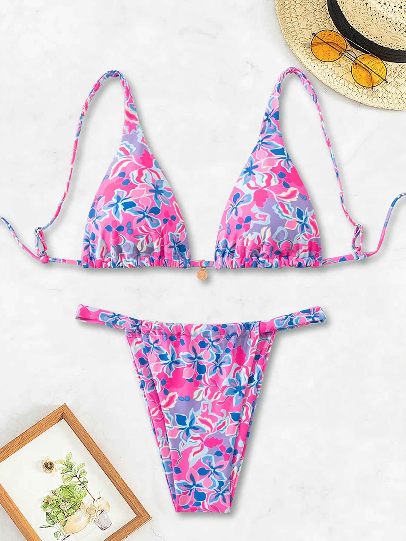 Bikini Floral Triángulo Push-Up