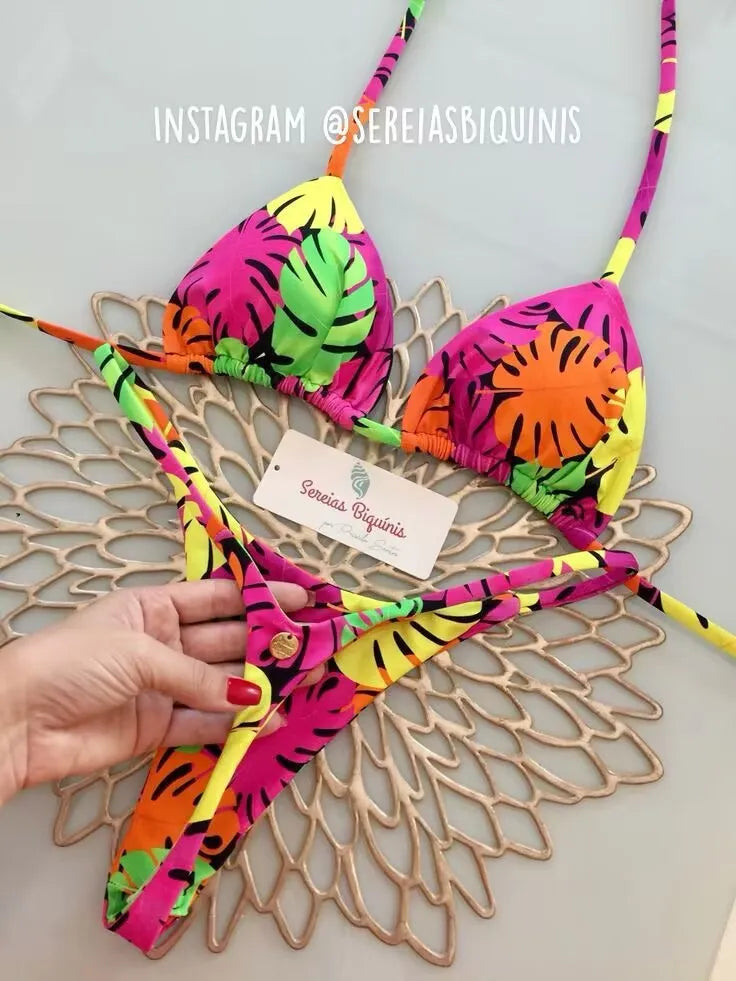 Bikini Brasileño Estampado Cereza | Conjunto 2 Piezas