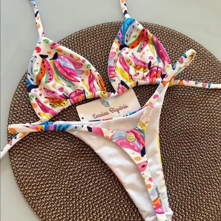 Bikini Brasileño Estampado Cereza | Conjunto 2 Piezas