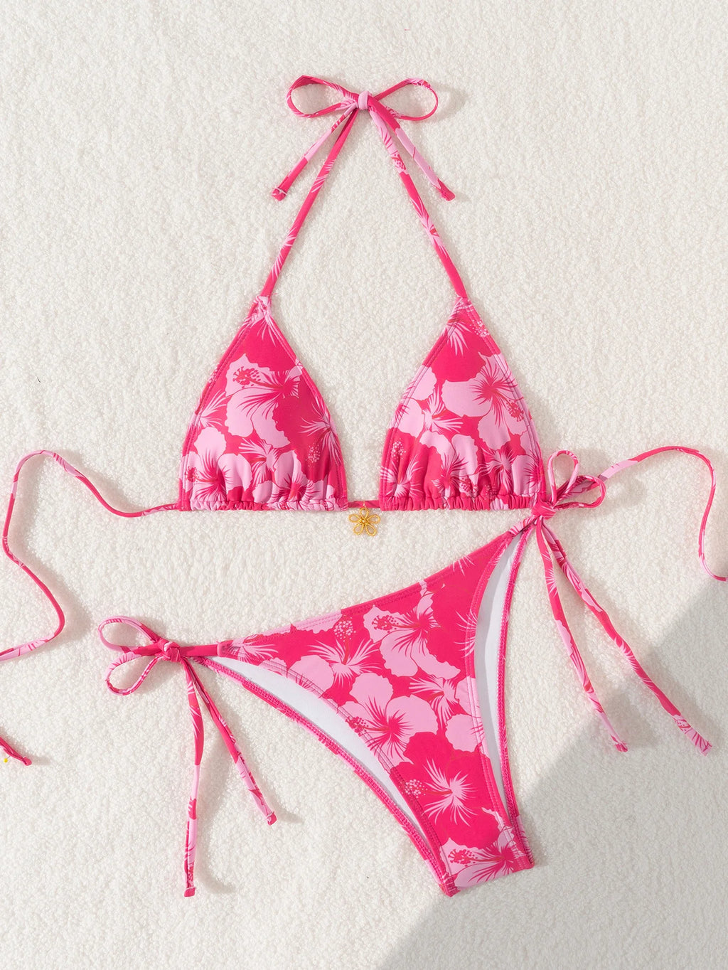 Bikini Flor Metálica Push-Up