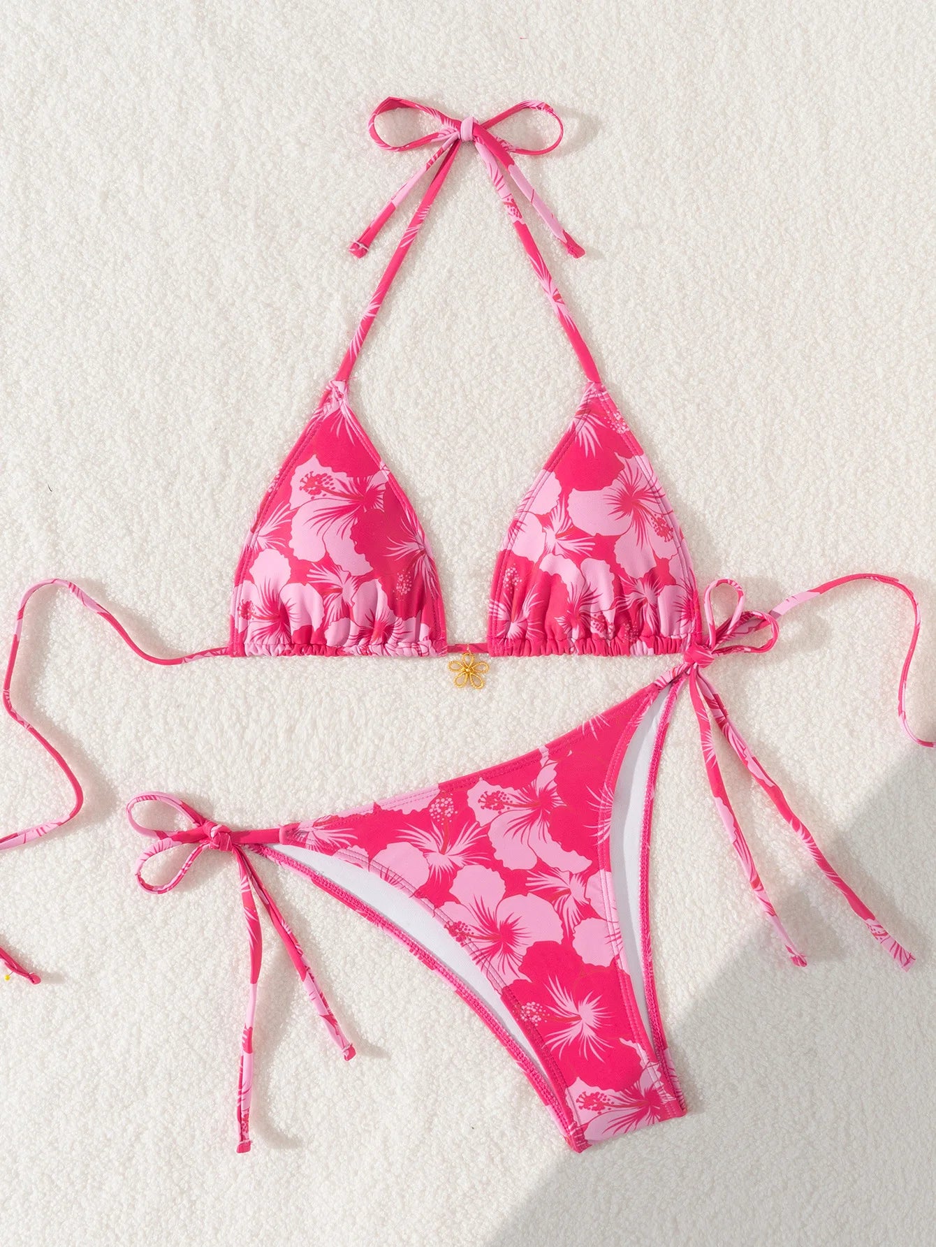 Bikini Flor Metálica Push-Up