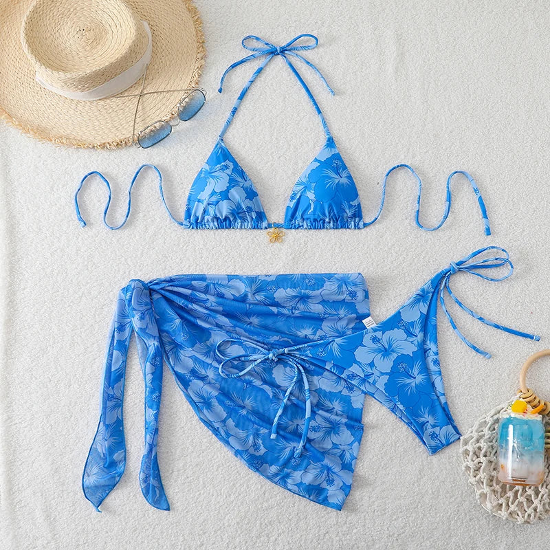 Conjunto Bikini 3 Piezas con Pareo