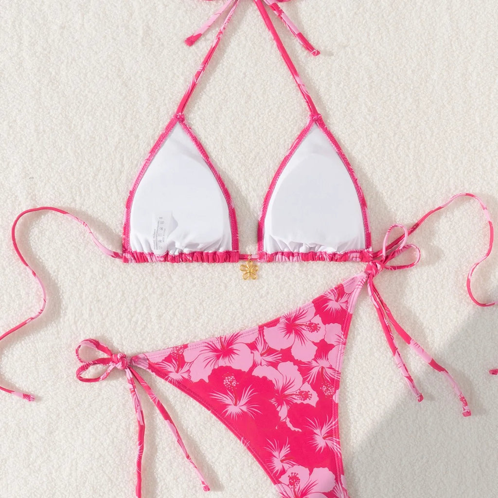 Bikini Flor Metálica Push-Up