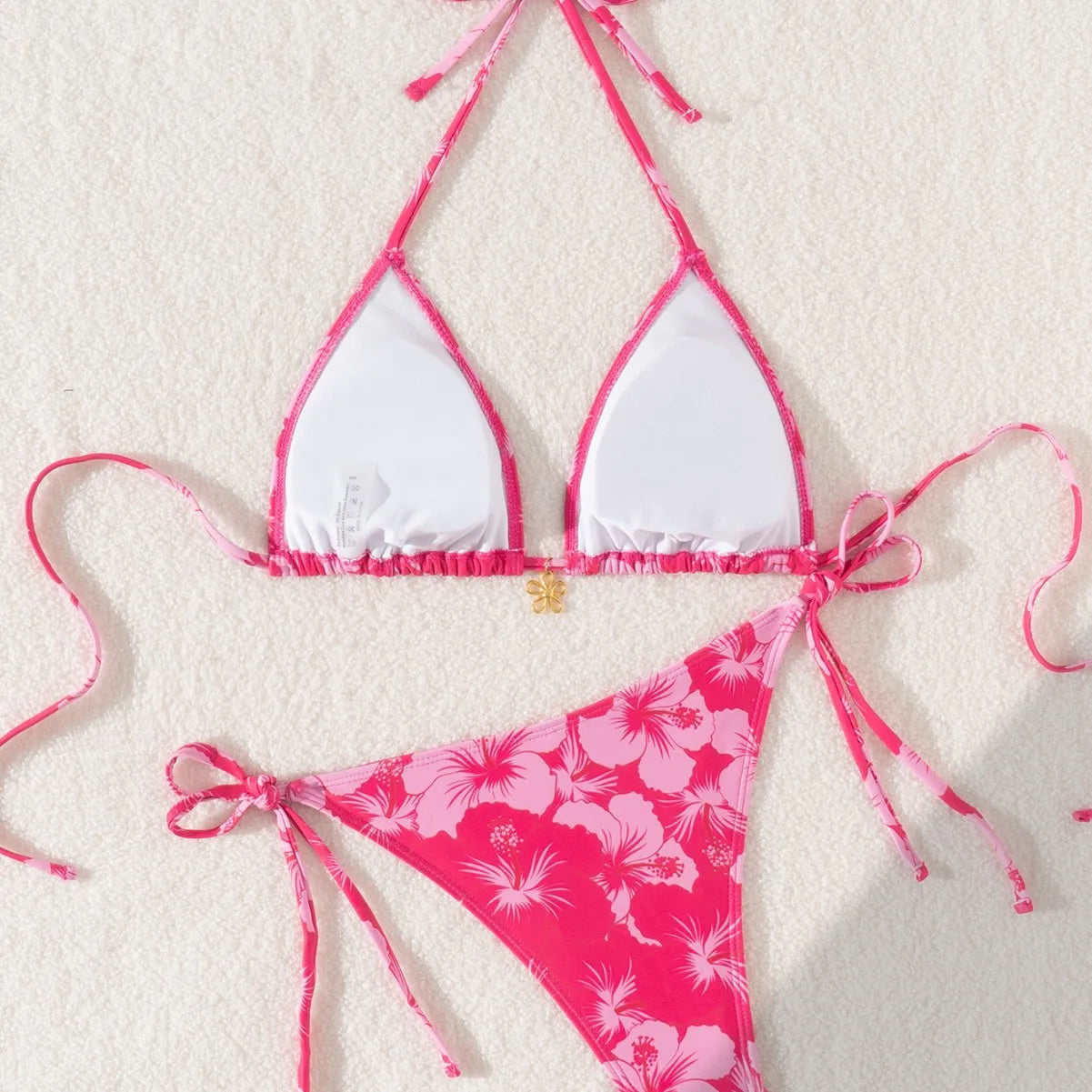 Bikini Flor Metálica Push-Up