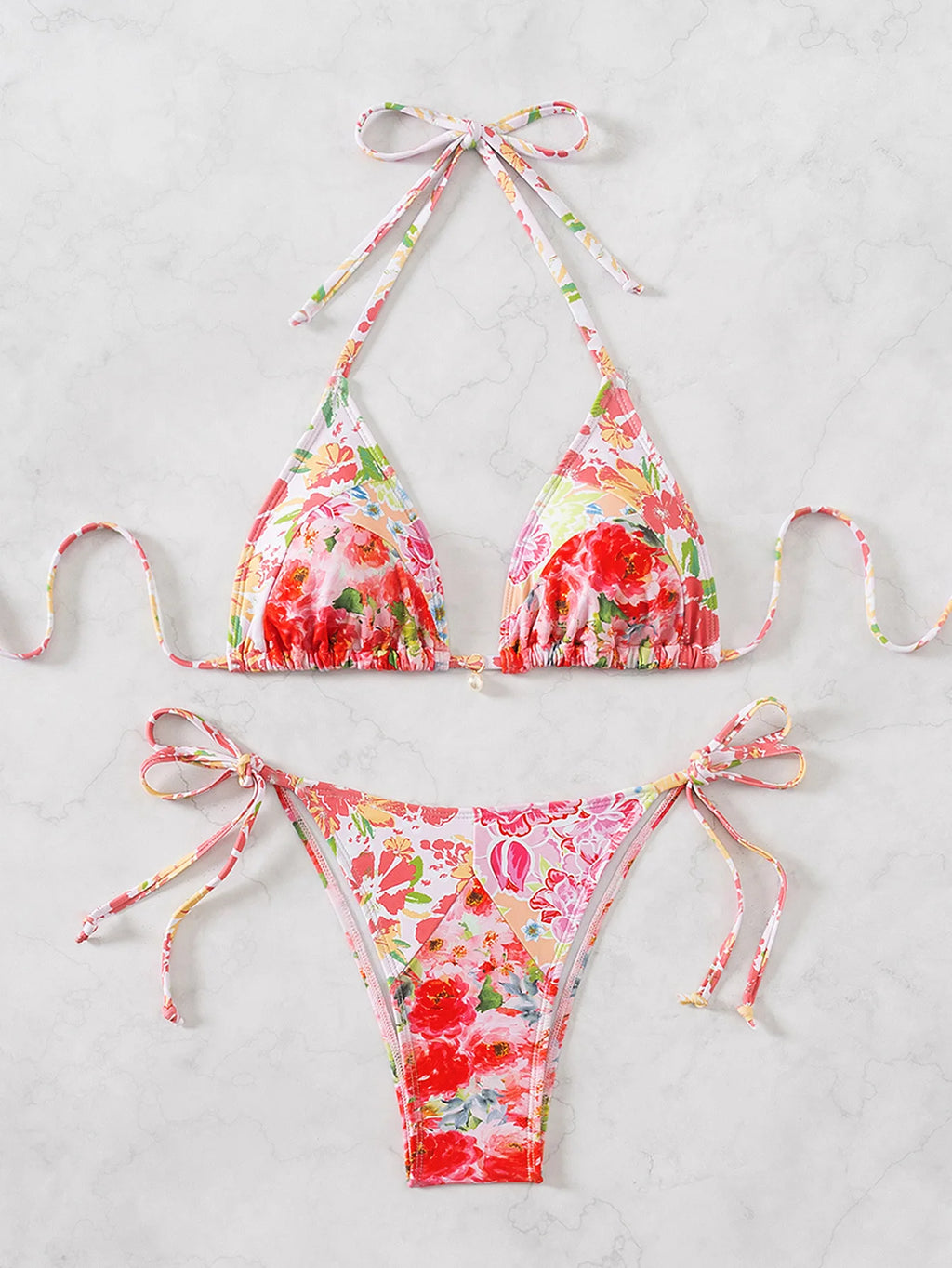 Bikini Floral Triángulo Push-Up