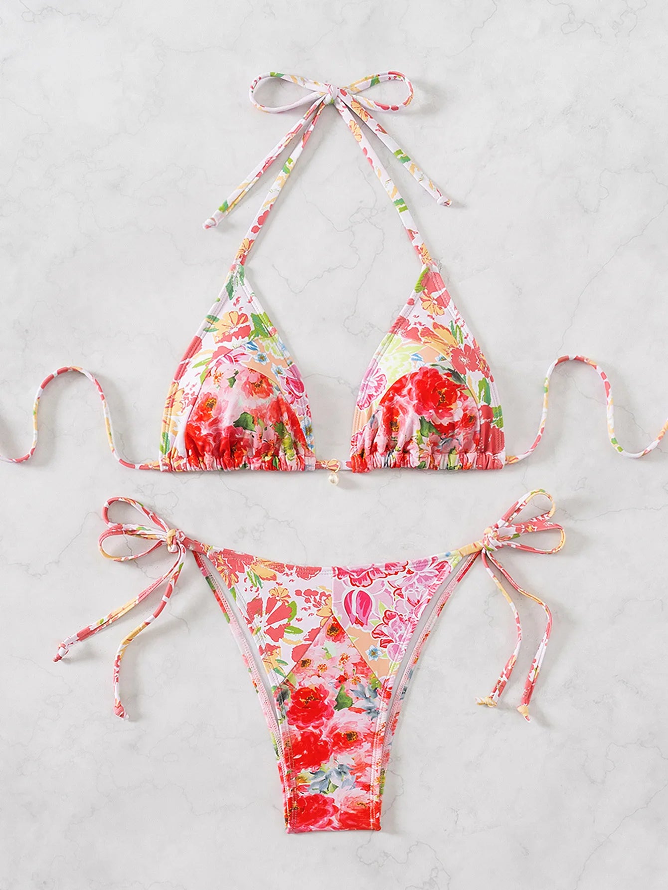 Bikini Floral Triángulo Push-Up