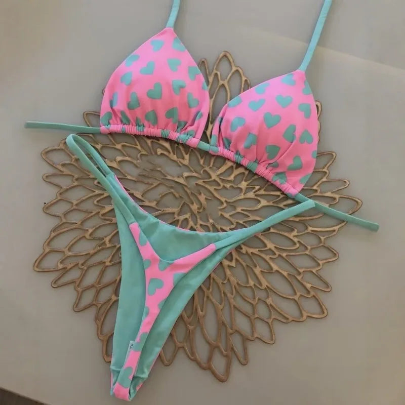 Bikini Brasileño Estampado Cereza | Conjunto 2 Piezas