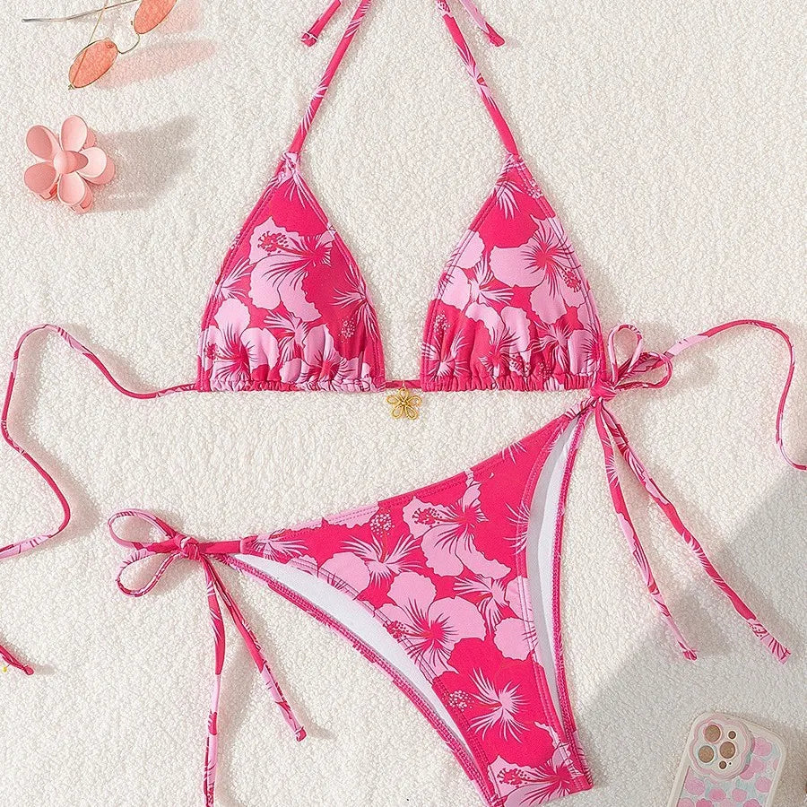 Bikini Flor Metálica Push-Up