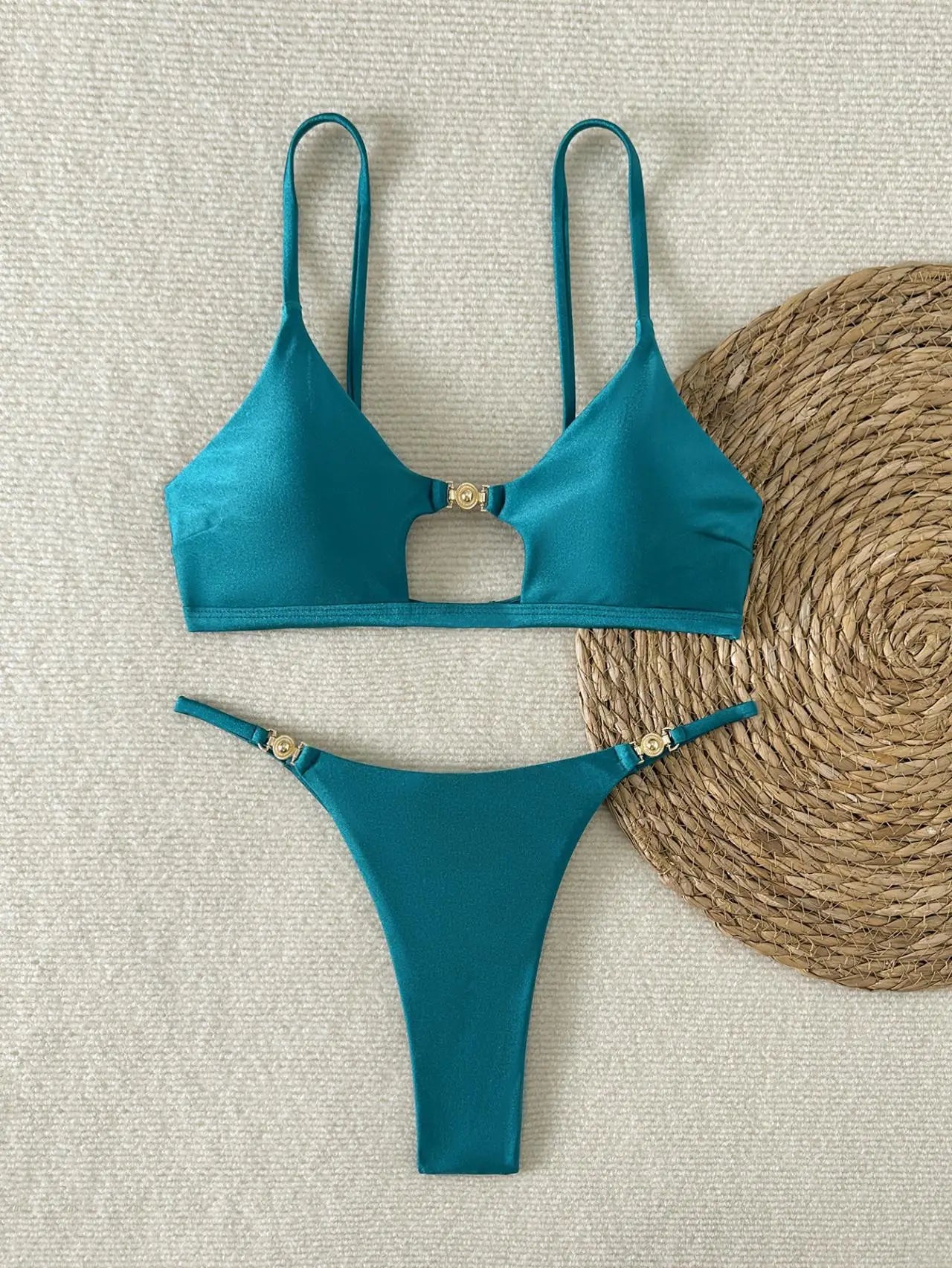 Bikini Push-Up Brillante Corte Alto