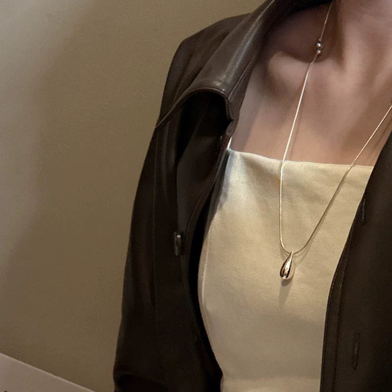 Collar Colgante Gota Plata de Ley 925