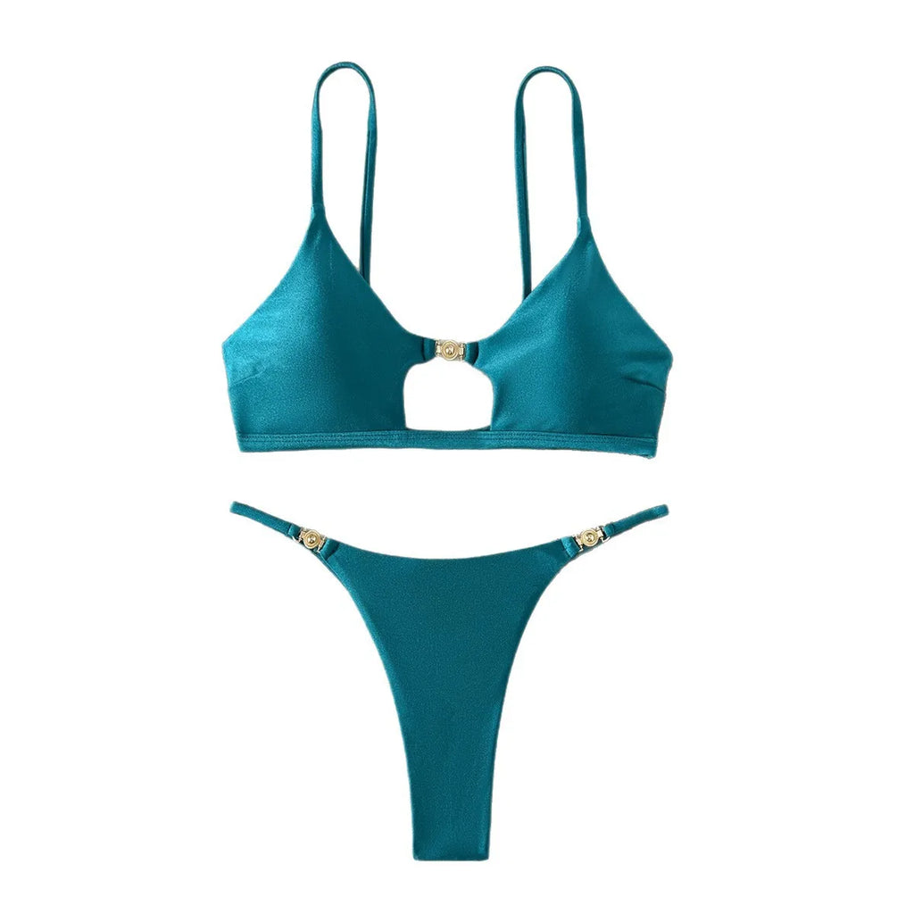 Bikini Push-Up Brillante Corte Alto