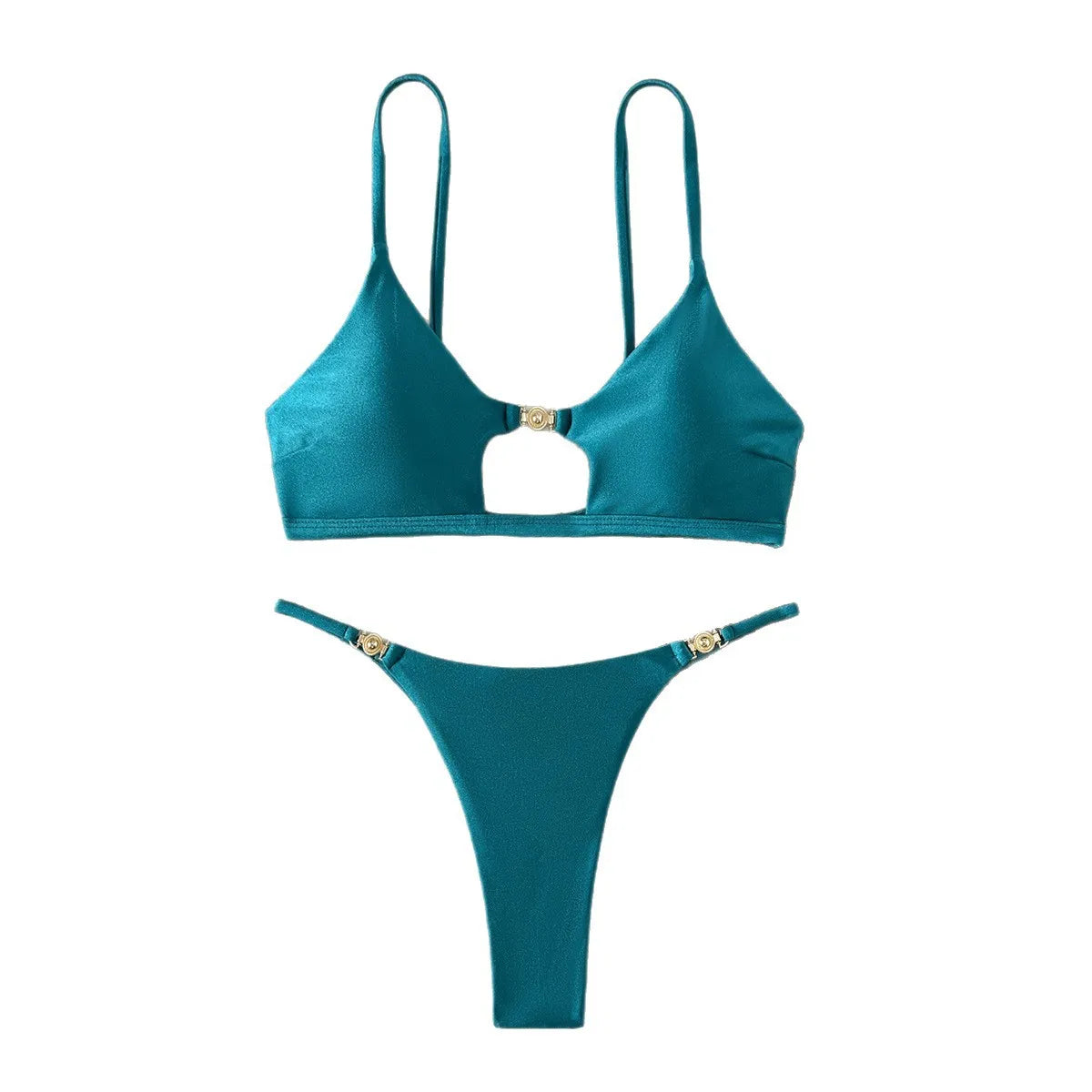 Bikini Push-Up Brillante Corte Alto